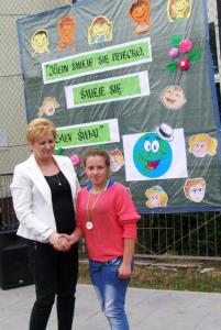 zwyciężczyni w skoku na skakance z p. dyrektor